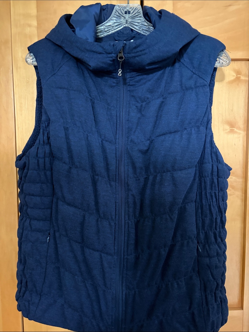 blanc noir Navy Quilted Hooded Vest